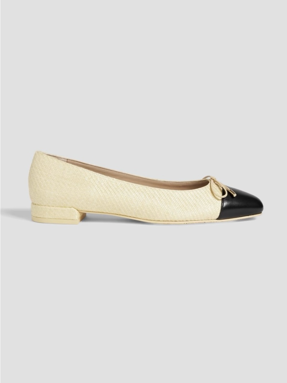 Stuart Weitzman Raffia Cap Toe Ballet Flats 7.5 Chanel Inspired
